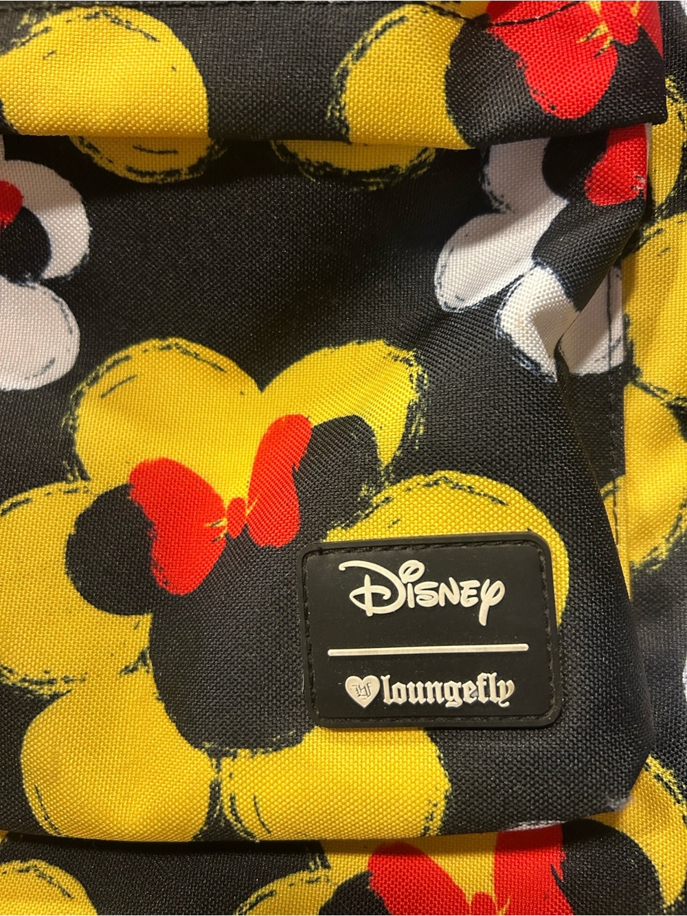 Loungefly Kids' Black Backpack with Yellow & Red Minnie Floral Print - Picture 5 of 7